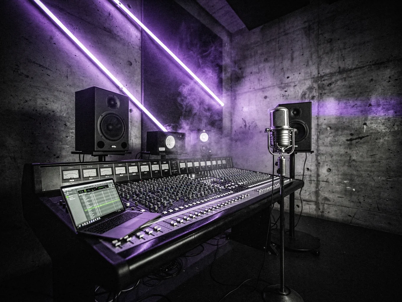 Tube amps and recording gear in the studio